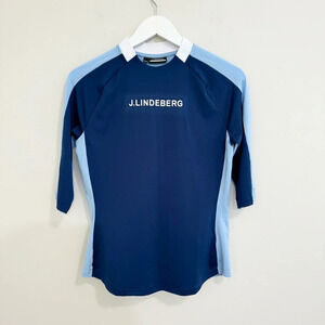 J. Lindeberg Navy and Light Blue Blouse